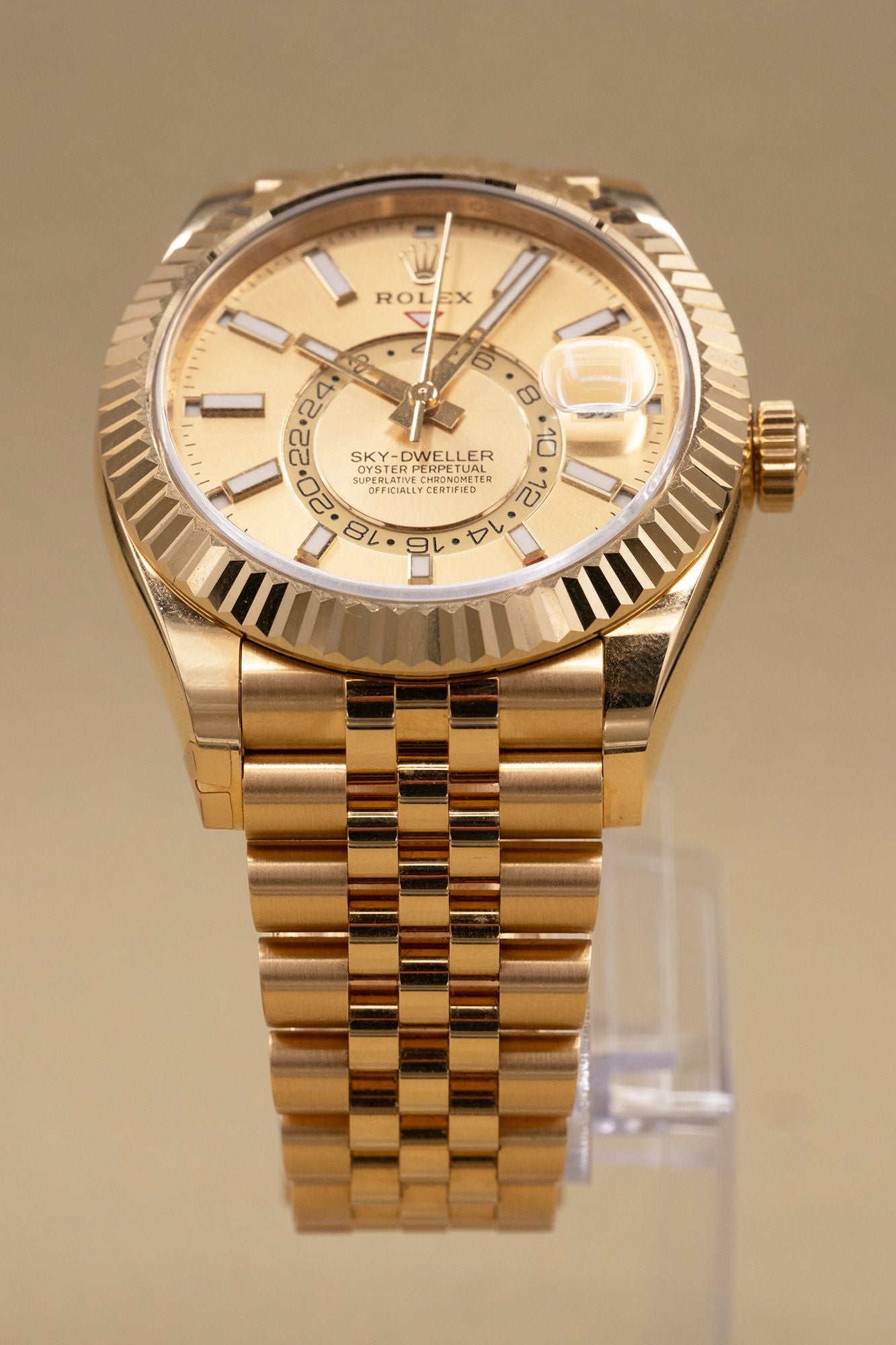 Rolex SkyDweller Champagne Index Dial on Jubilee 336938 Complete 2025