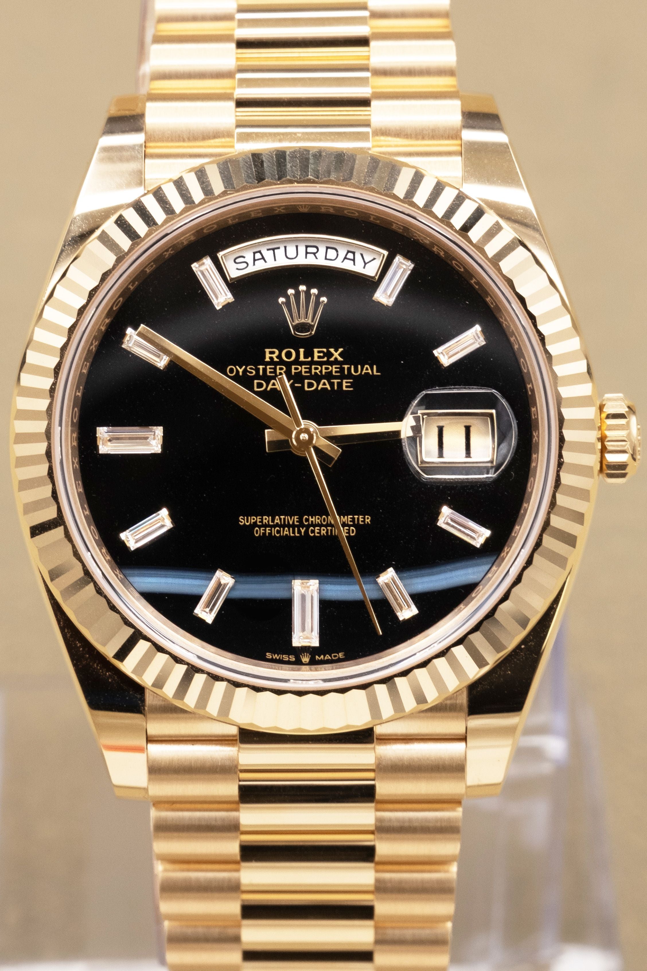 Rolex Day-Date 40 Onyx Dial on President 228238 Complete 2026