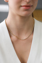 14K Yellow Gold Round Diamond Half Tennis Necklace 14.2ct N-6886LN1