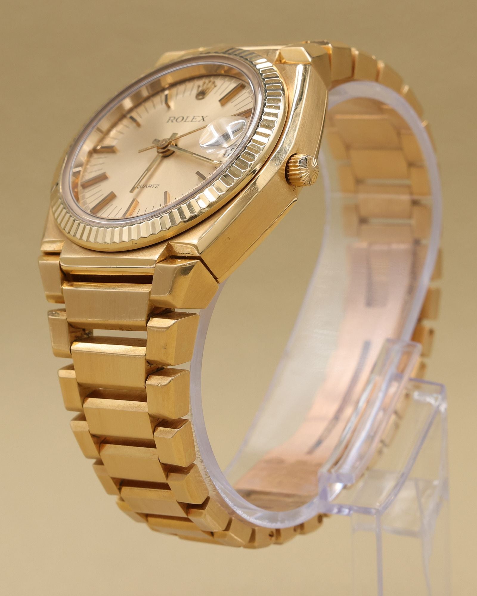 Rolex Datejust Oysterquartz Champagne Dial on Yellow Gold 5100 Papers 1977