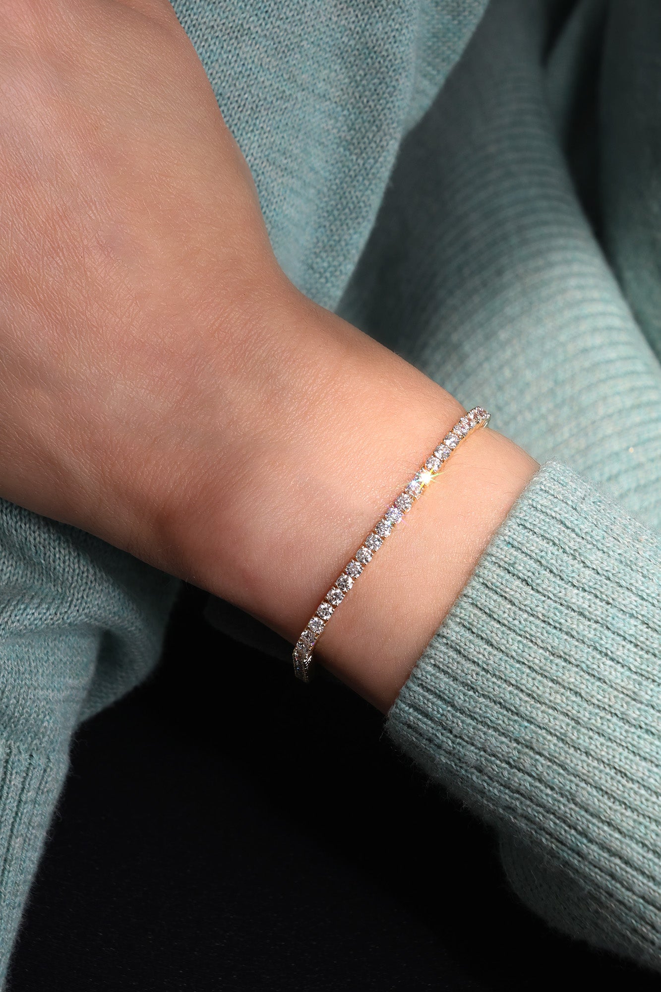Diamond Tennis Bracelet in 14K White Gold, 3.69ct B-369RD