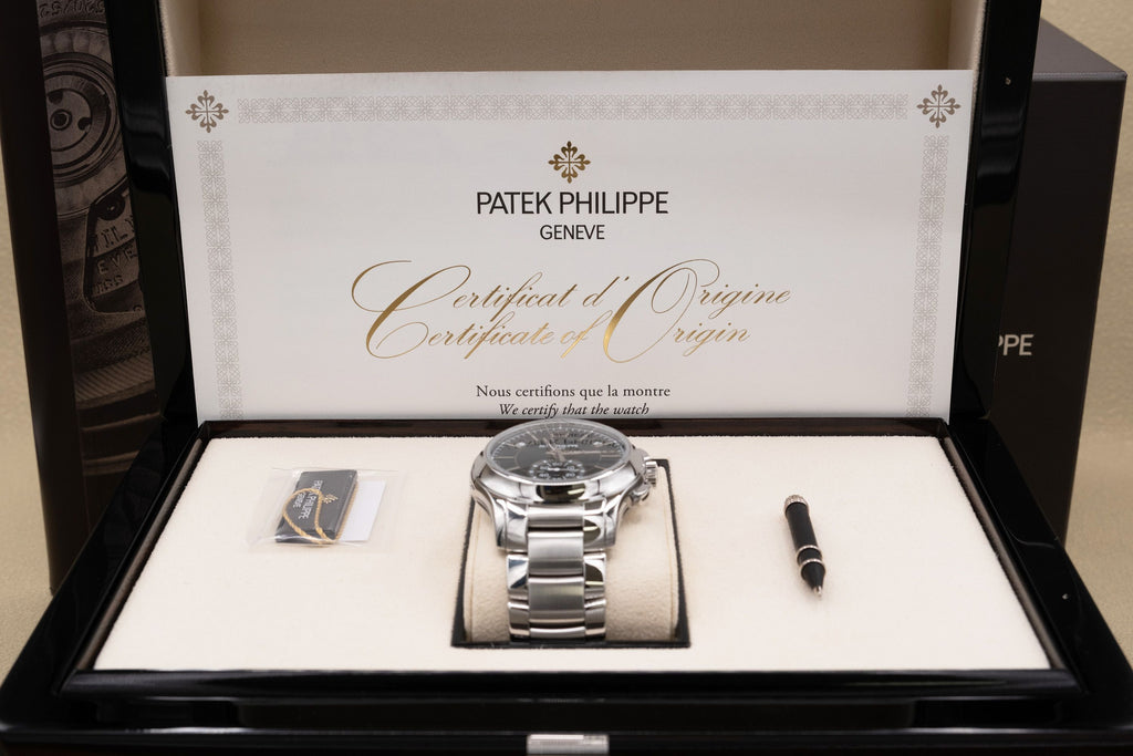 Patek Philippe Complications Flyback Chronograph Annual Calendar Olive Green Sunburst Dial on Bracelet 5905/1A-001 Complete 2024