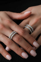 Oval Natural Diamond 18KT White Gold Eternity Band 1.88ct R-188OV