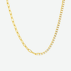14K Yellow Gold Round Diamond Half Tennis Necklace 14.2ct N-6886LN1