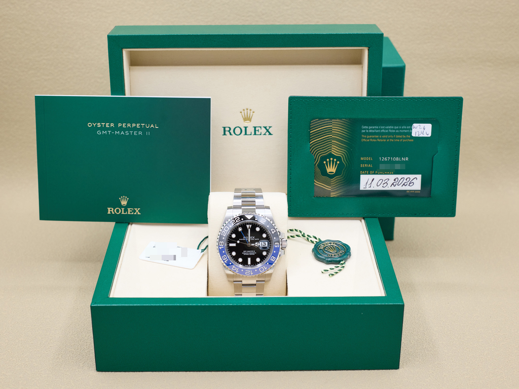 Rolex GMT-Master II Batman Black Dial on Oyster 126710BLNR Complete 2026