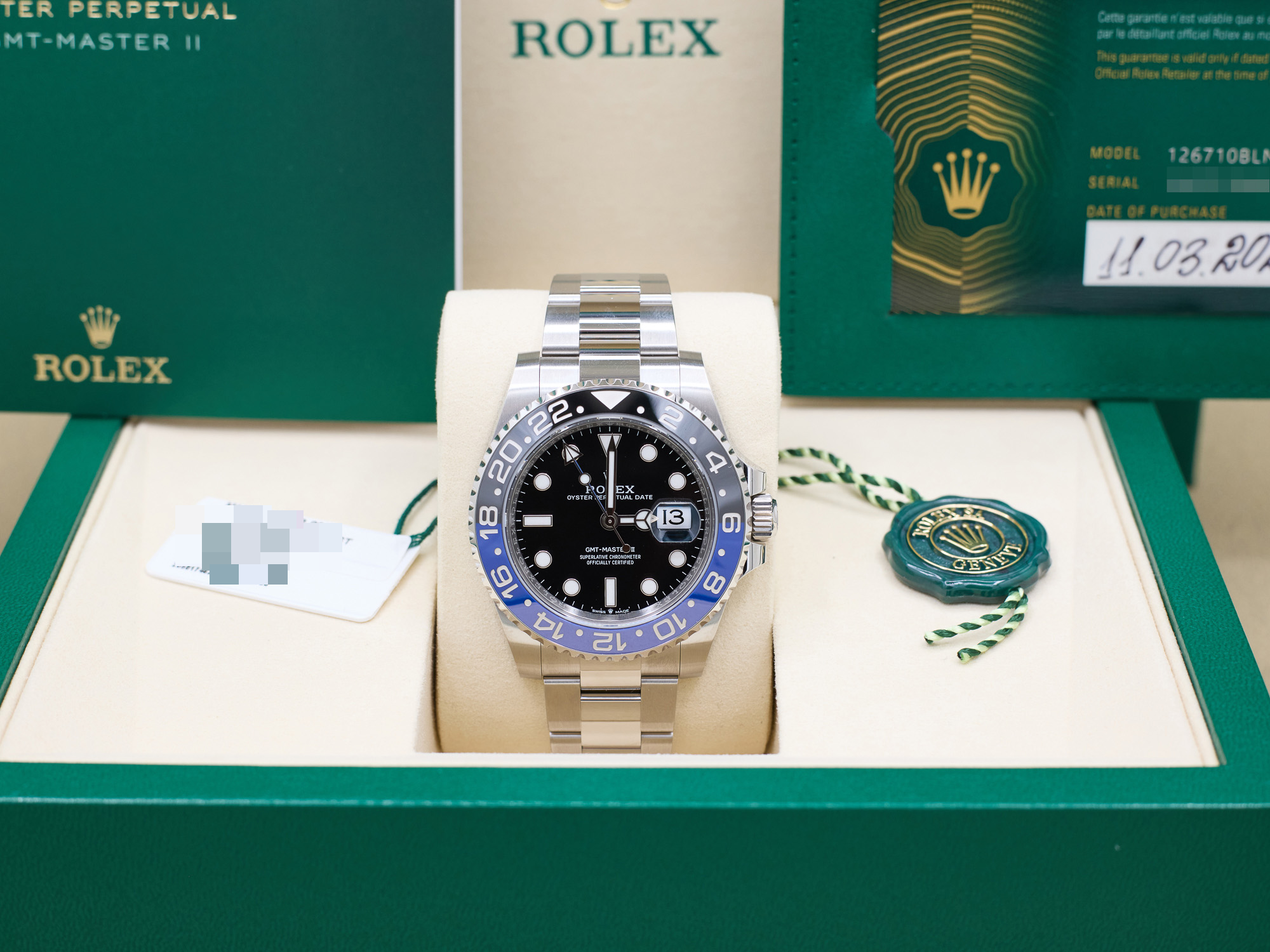 Rolex GMT-Master II Batman Black Dial on Oyster 126710BLNR Complete 2026