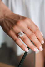 White Gold ROUND CENTER CUT J VS1 (EGL) WITH HALO AND PAVE BAND Engagement Ring 4.82 cts.