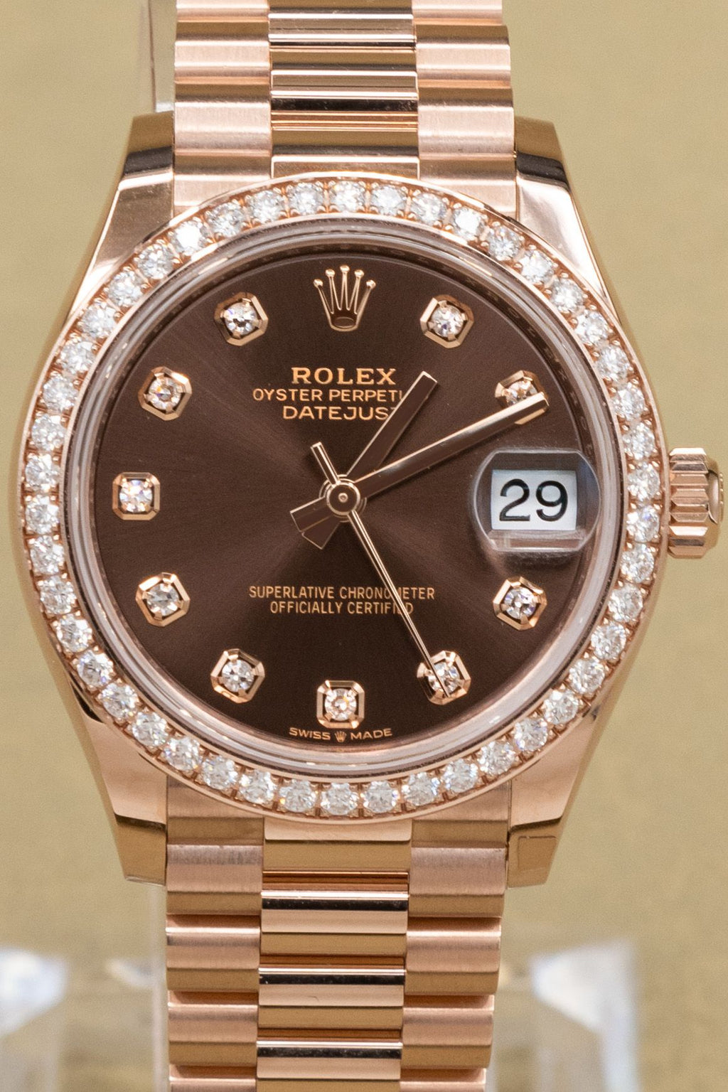 Rolex Datejust 31 Chocolate Diamond Dial on Presidential 278285RBR Complete 2026