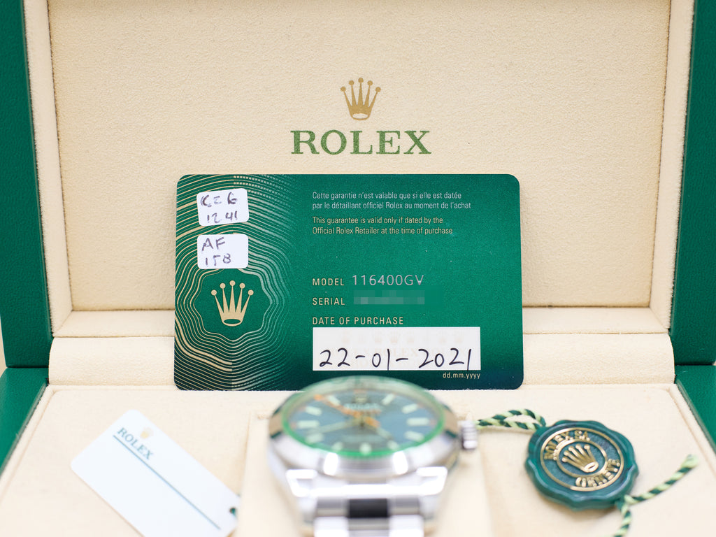 Rolex Milgauss Blue Dial on Oyster 116400GV Complete 2021