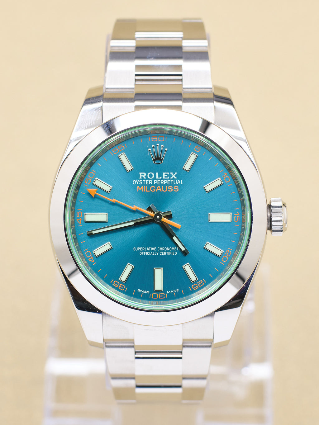 Rolex Milgauss Blue Dial on Oyster 116400GV Complete 2021