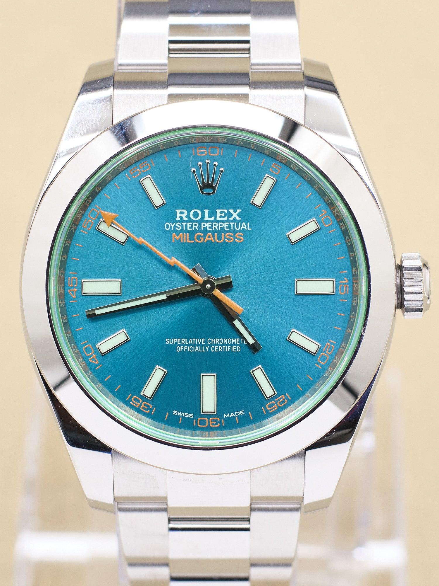 Rolex Milgauss Blue Dial on Oyster 116400GV Complete 2021