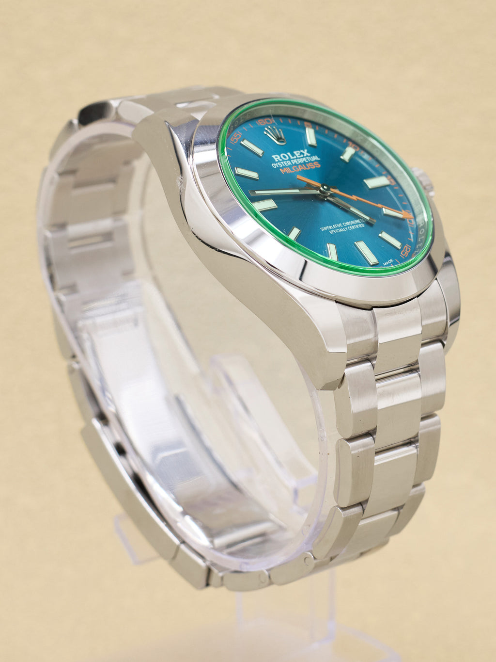 Rolex Milgauss Blue Dial on Oyster 116400GV Complete 2021