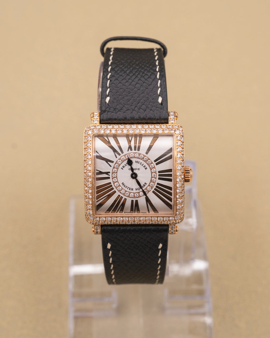 Franck Muller Master Square Silver Roman Dial on Black Leather Strap 6002 L QZ D CD 1R Complete 2010
