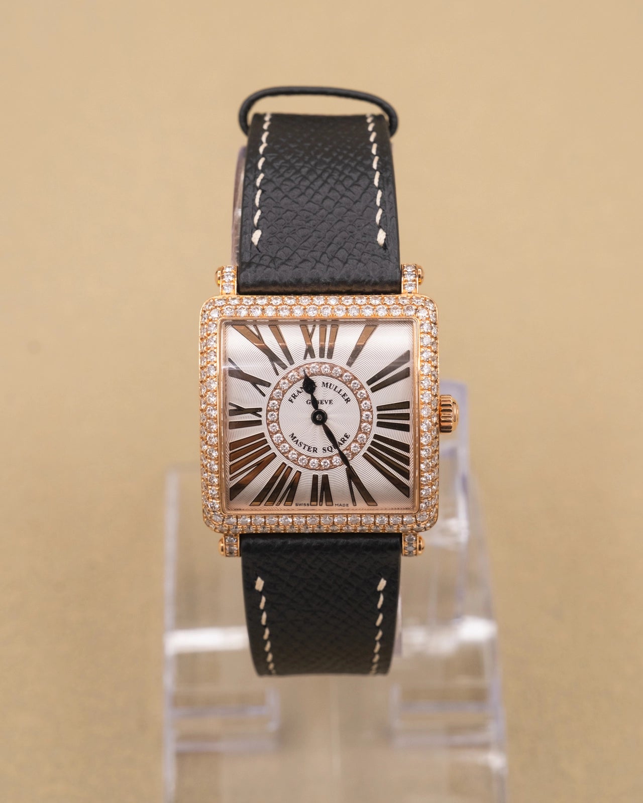 Franck Muller Master Square Silver Roman Dial on Black Leather Strap 6002 L QZ D CD 1R Complete 2010