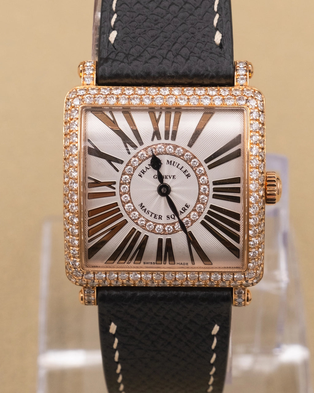 Franck Muller Master Square Silver Roman Dial on Black Leather Strap 6002 L QZ D CD 1R Complete 2010