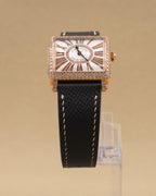 Franck Muller Master Square Silver Roman Dial on Black Leather Strap 6002 L QZ D CD 1R Complete 2010