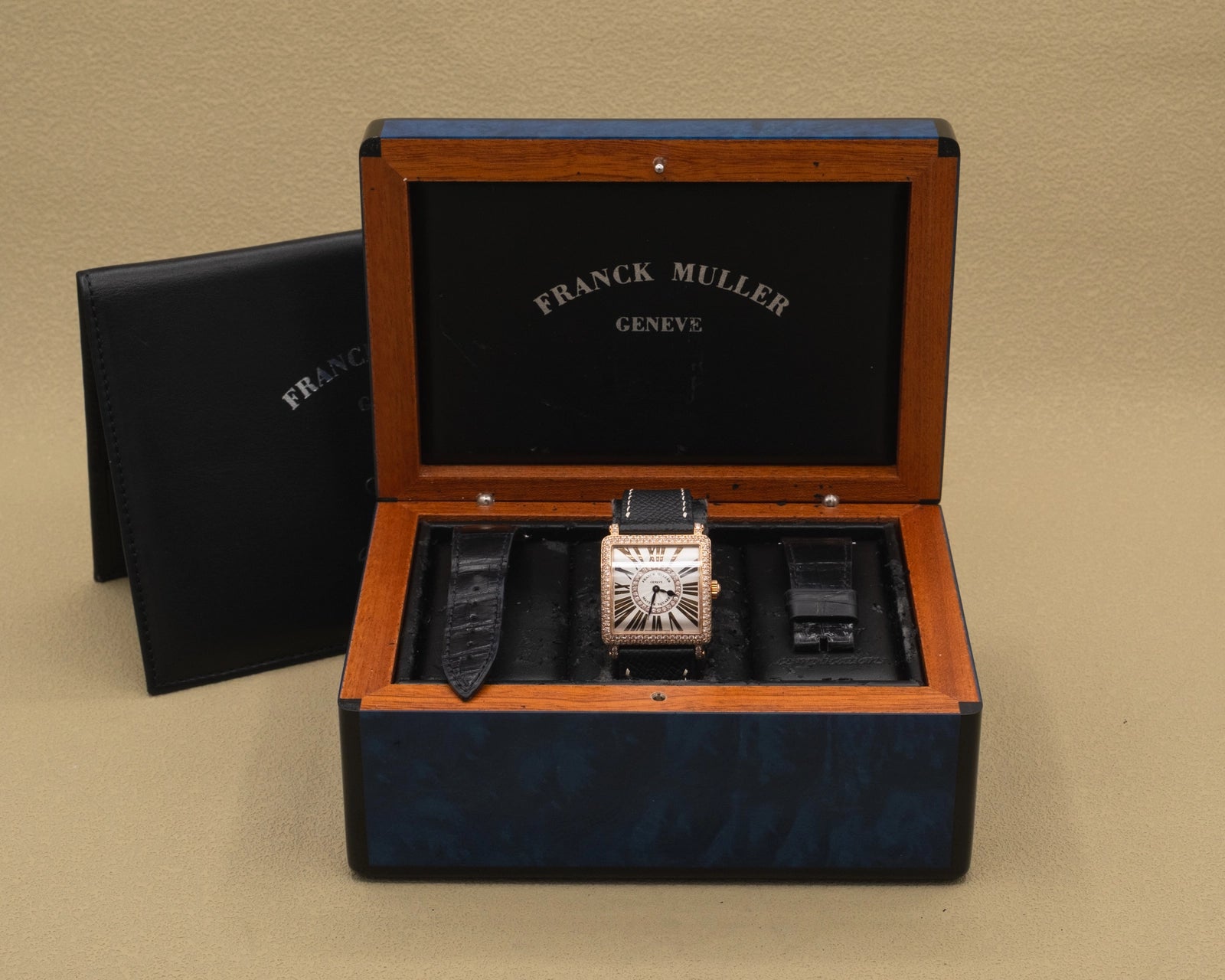 Franck Muller Master Square Silver Roman Dial on Black Leather Strap 6002 L QZ D CD 1R Complete 2010