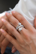White Gold HEART SPIRAL RING 1HEART G VS2 (GIA) 1 HEART F SI1 (GIA) Cocktail Ring 1.88 cts.