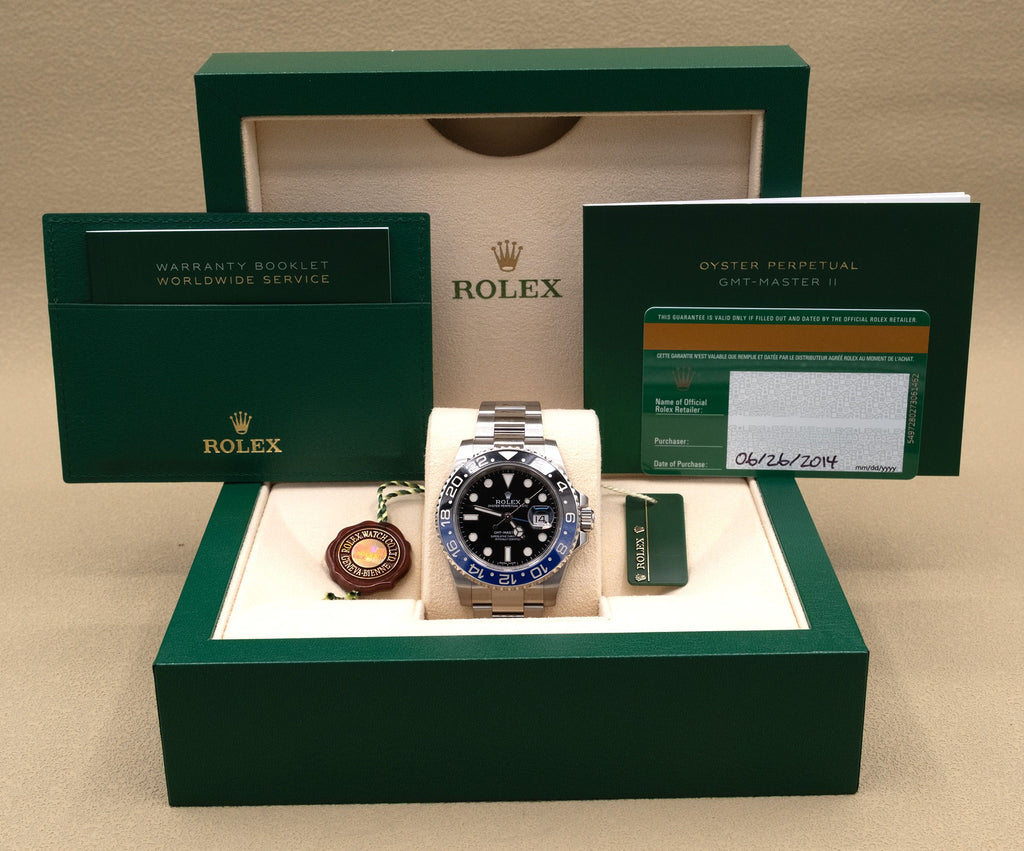 Rolex GMT-Master II 'Batman' Black Dial on Oyster 116710BLNR Complete 2014