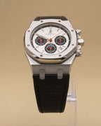 Audemars Piguet Royal Oak Tour Auto Silver with black subdials Dial on Black Leather Strap 26136ST.OO.D082VS.01 Complete 2007