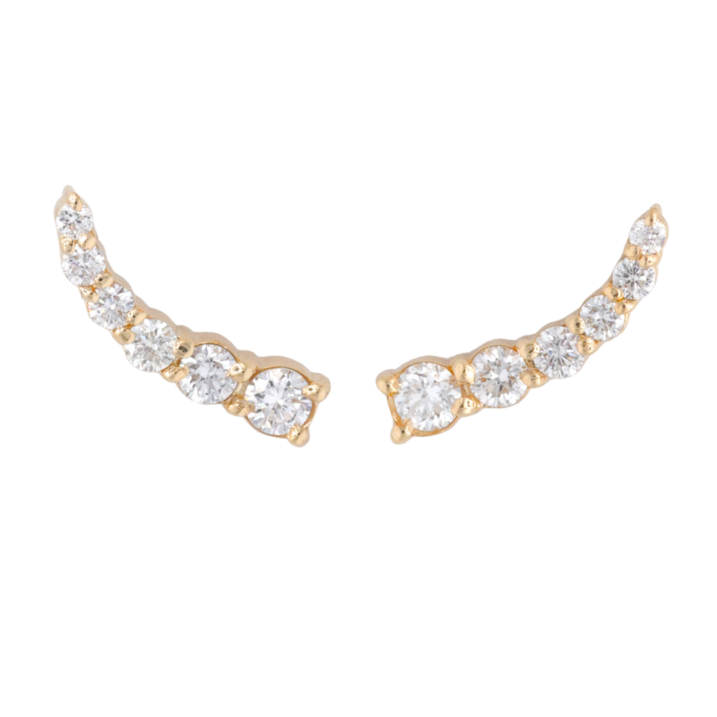 14KT White Gold Round Natural Diamond Climbers 0.90ctw E-090CLIM