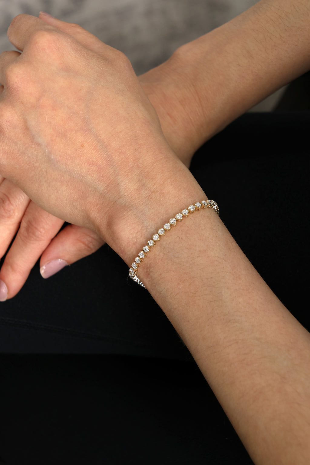 Elegant Diamond Tennis Bracelet in 14K White Gold, 2.61ct B-235ILL