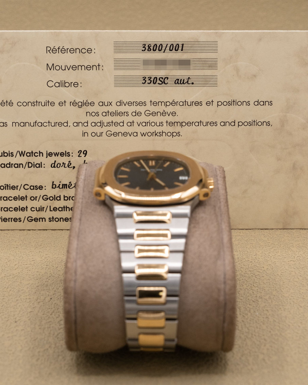 Patek Philippe Nautilus Blue Dial on Two tone 3800/001 Papers 1994