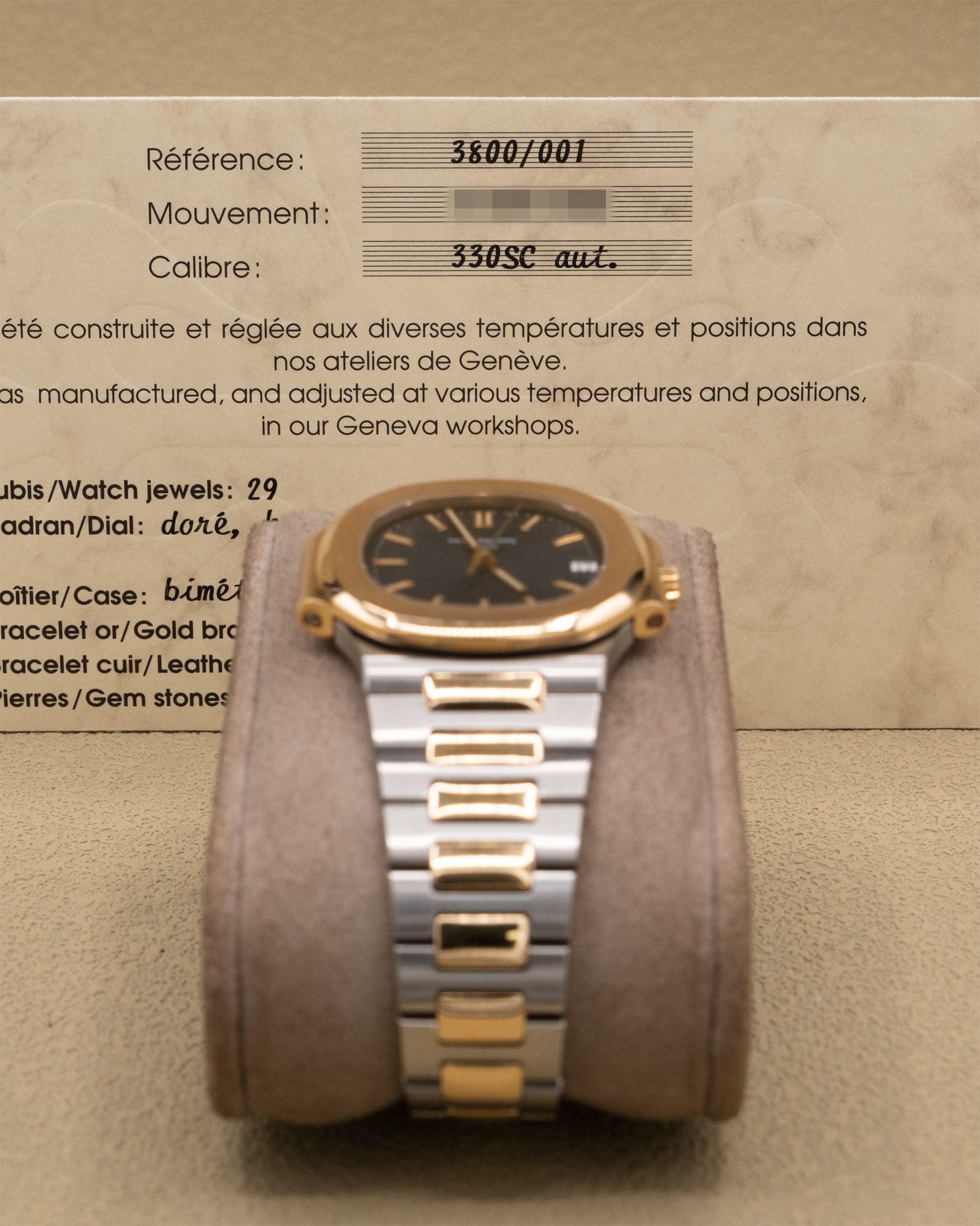 Patek Philippe Nautilus Blue Dial on Two tone 3800/001 Papers 1994