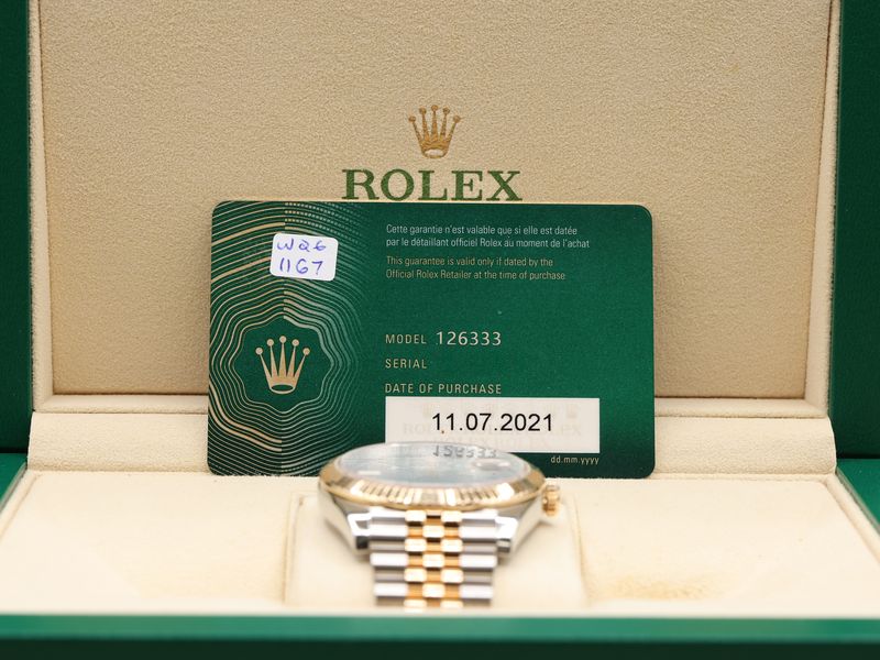 Rolex Datejust 41 Slate Green Roman Dial on Jubilee 126333 Complete 2021