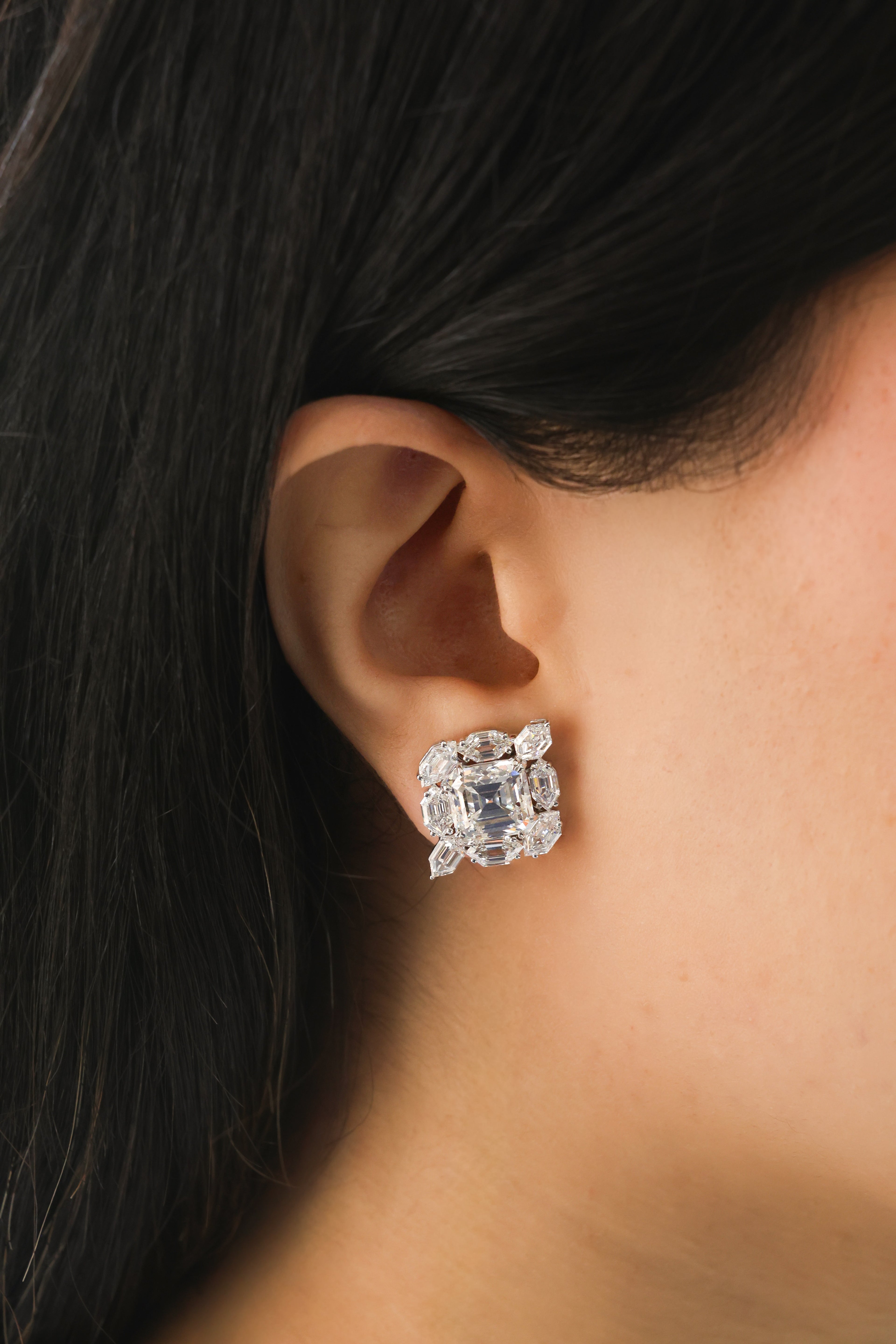Sterling Silver Round Cubic Zirconia Stud Earrings 2.00ctw E-807AS