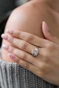 Platinum RADIANT ROSE CENTER STONE FLP SI1 (GIA) - WITH 2 TRAPS Engagement Ring 4 cts.