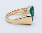 Yellow Gold Double Emerald Stone Ring Cocktail Ring 6.07 cts.