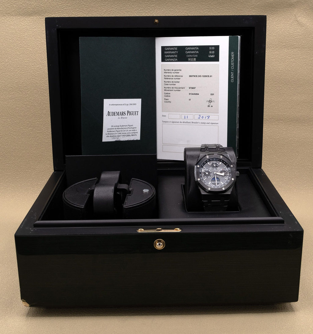 Audemars Piguet Royal Oak Perpetual Calendar Slate Grey Dial on Bracelet 26579CE.OO.1225CE.01 Complete 2017