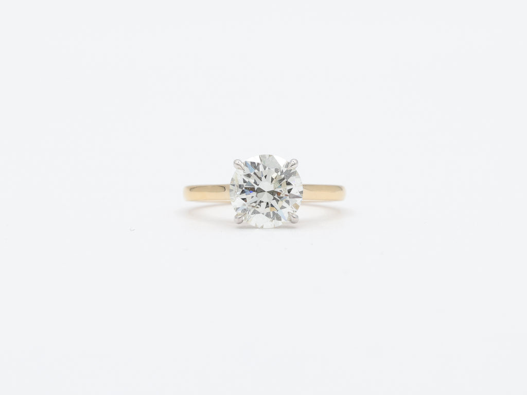 Round Natural Diamond Solitaire 14KT Two-Tone Ring 2.32ct R-232