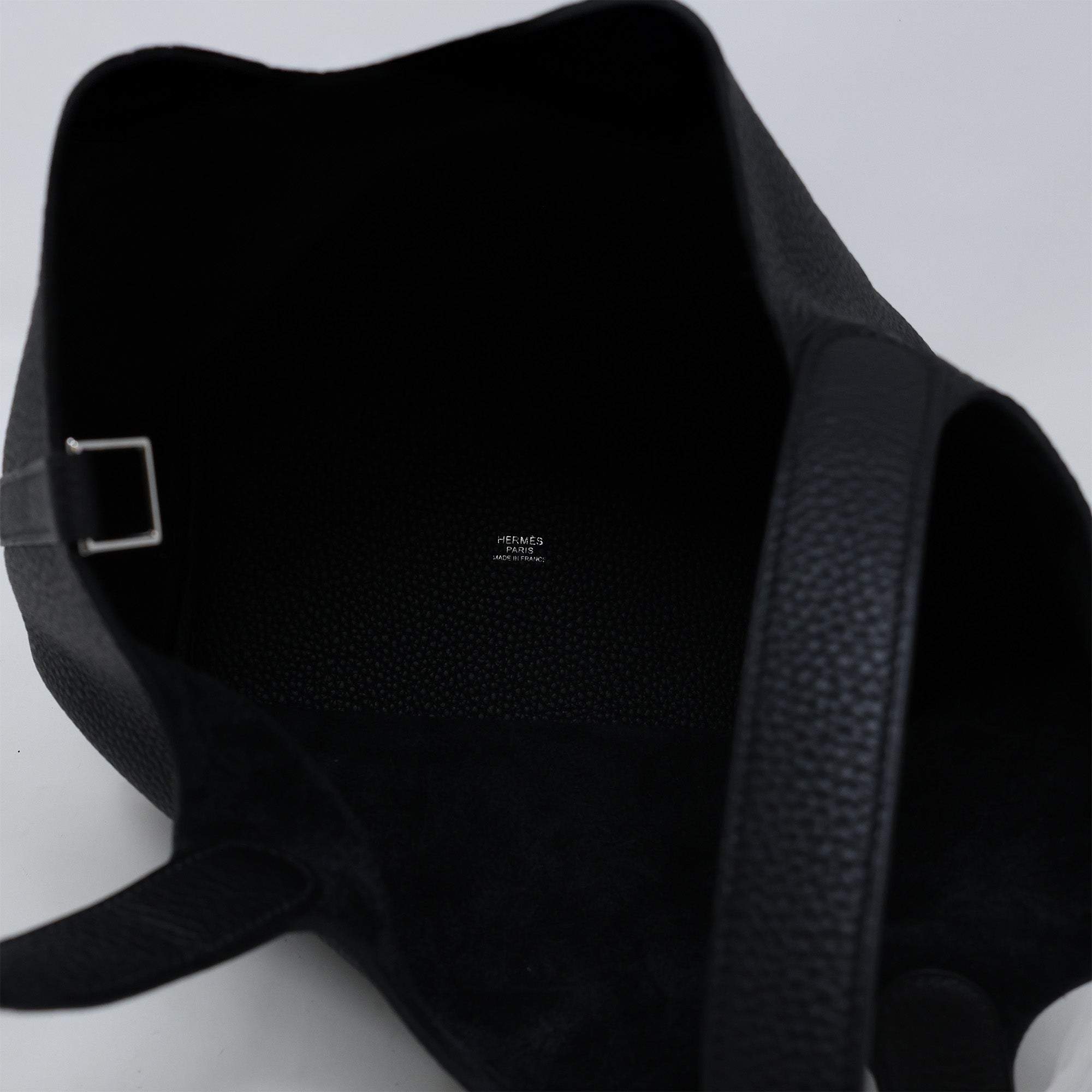 Hermes Black Clemence Picotin Lock MM Handbag