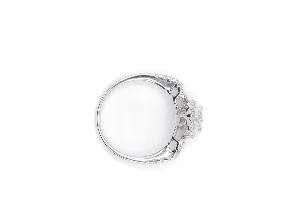 Pear Shape Invisible Set Diamond 18KT White Gold Ring 0.67ct R-67INV