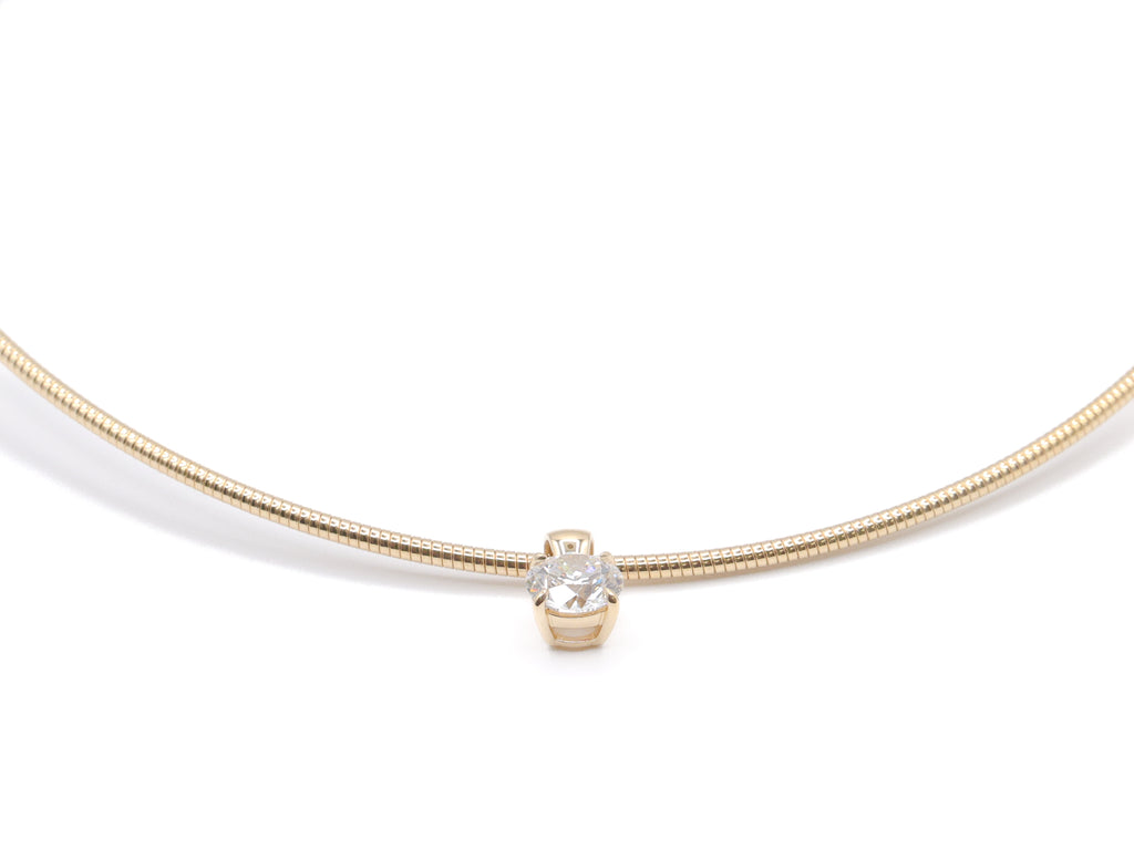 14K Yellow Gold Lab Round Diamond Solitaire Pendant 9.8ct N-151RD
