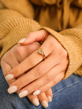 Yellow Gold PEAR-SHAPE STEP CUT - GOLD TWIST BAND - EAST TO WEST Engagement Ring 1.52 cts.