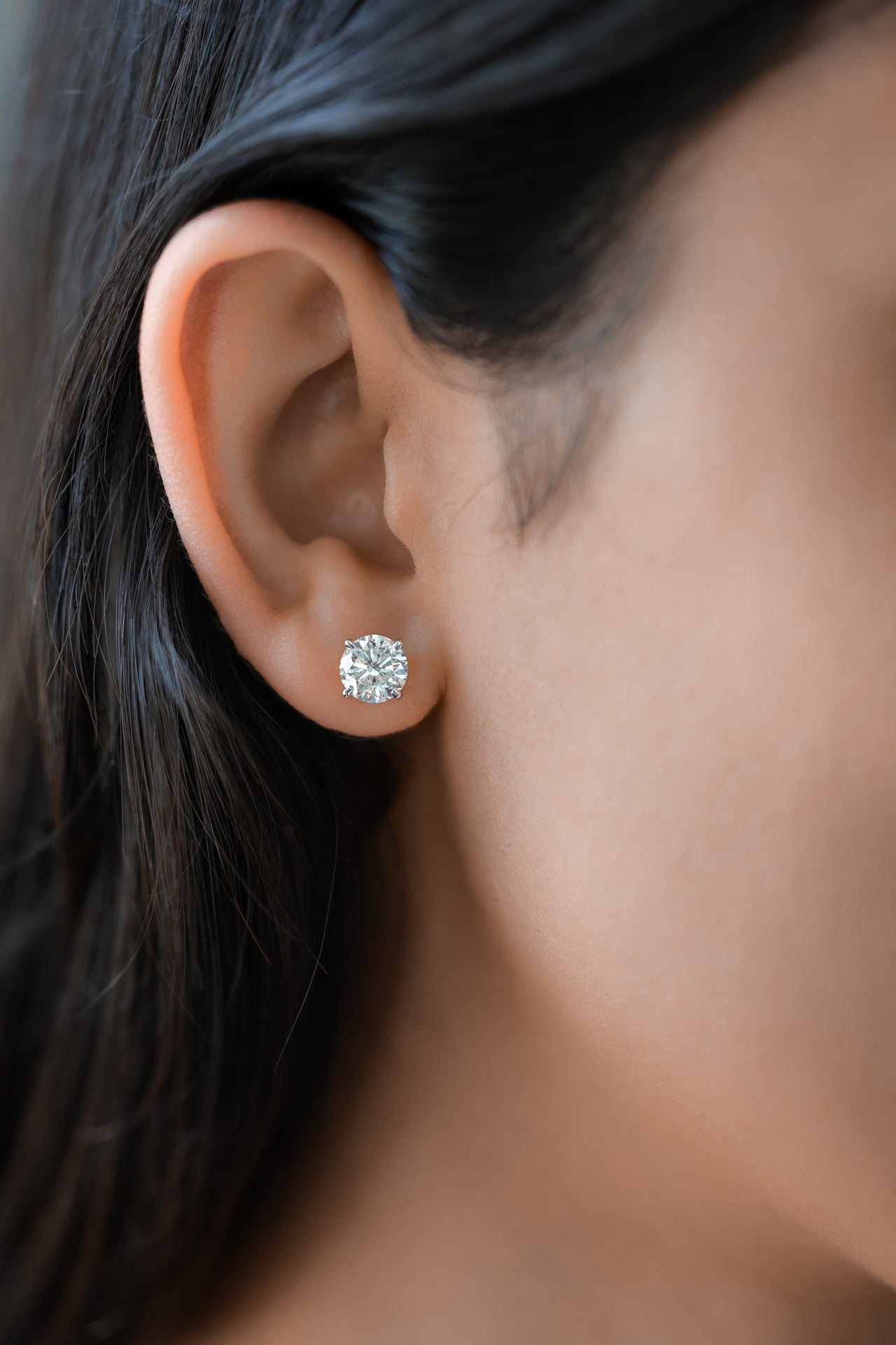 White Gold I I2 LDH - J I1 Studs 2.96 cts.