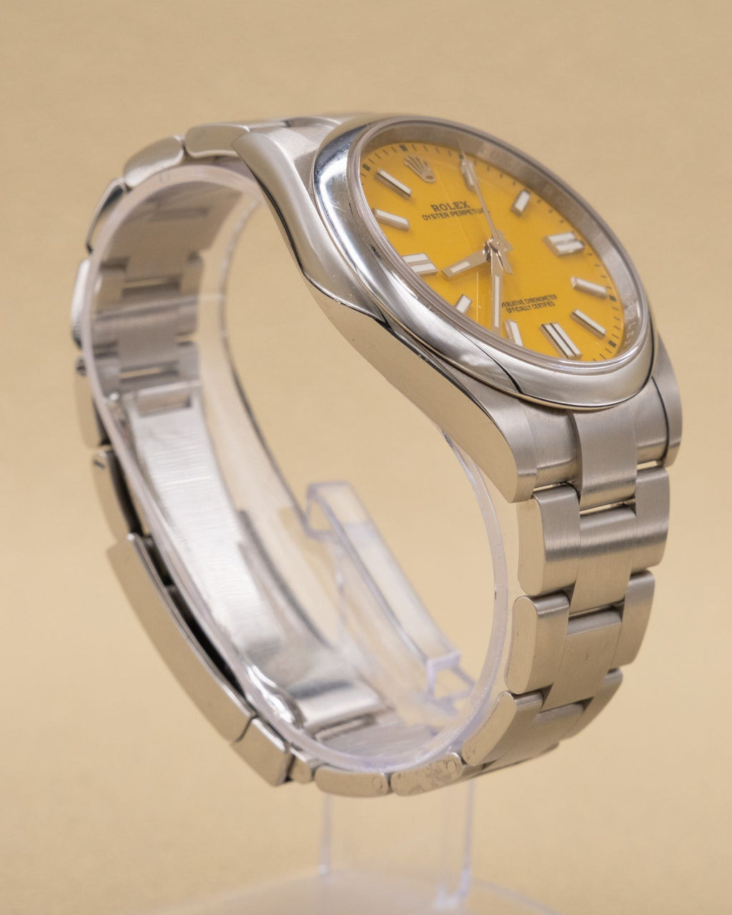Rolex Oyster Perpetual 41 Yellow Index Dial on Oyster 124300 Complete 2021