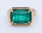 Emerald East-West Solitaire Ring 5.33 ct.
