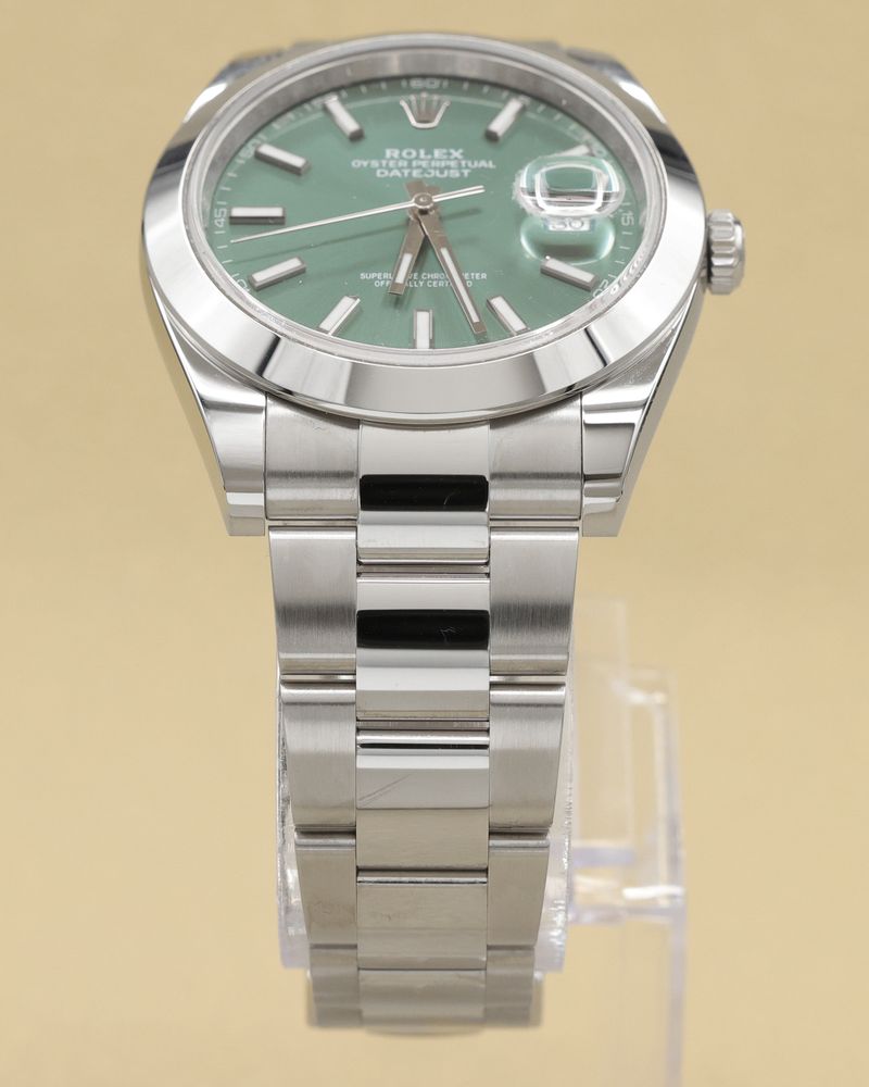 Rolex Datejust 41 Mint Green Index Dial on Oyster 126300 Complete 2022