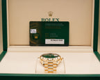 Rolex Day-Date 40 Green Roman Dial on President 228238 Complete 2026