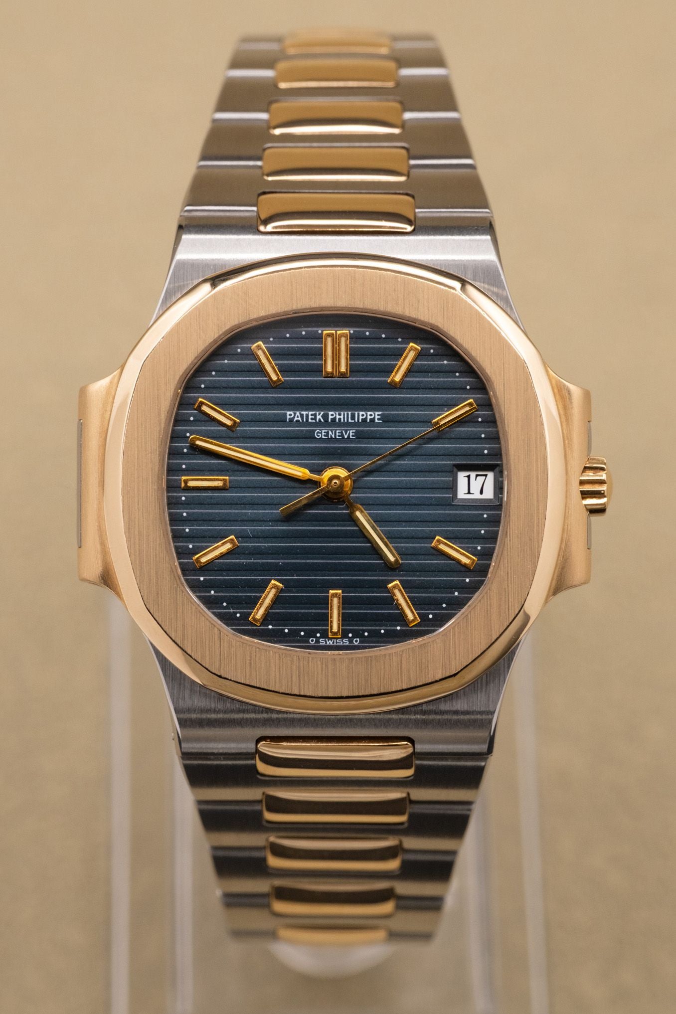 Patek Philippe Nautilus Blue Dial on Two tone 3800/001 Papers 1994