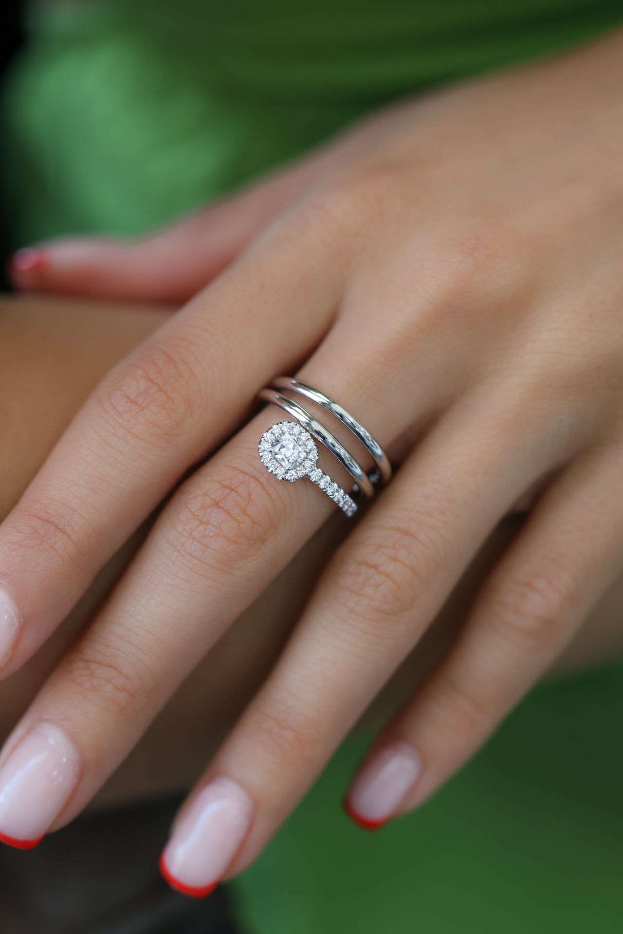 Shooting Star Halo Spiral Diamond 18KT White Gold Ring 0.62ct R-7150