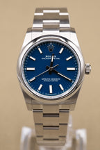Rolex Oyster Perpetual 34 Blue Index Dial on Oyster 124200 Complete 2026