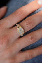Round Natural Diamond Pink Ring 18KT Yellow Gold 1.25ct R-125PINKY