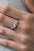 White Gold 3 STONE DIAMOND BAND Men's Band 0.89 cts.