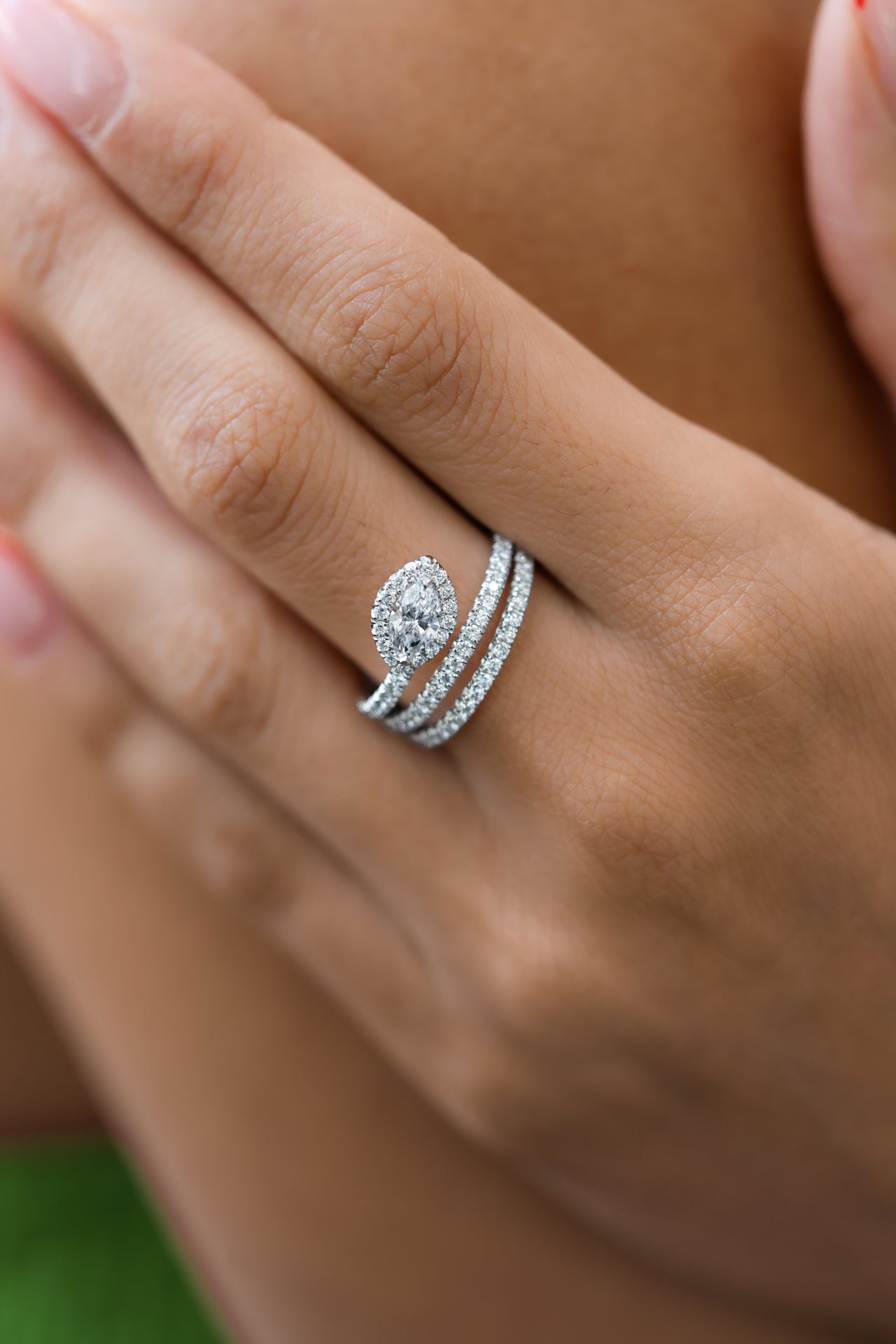 Natural Diamond Serpent Spiral 18KT White Gold Ring 1.19ct R-7450