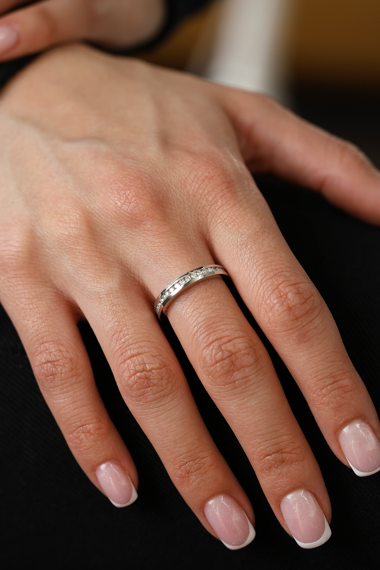 Round Diamond Channel Set Eternity Band 18KT White Gold 0.6ct R-03344